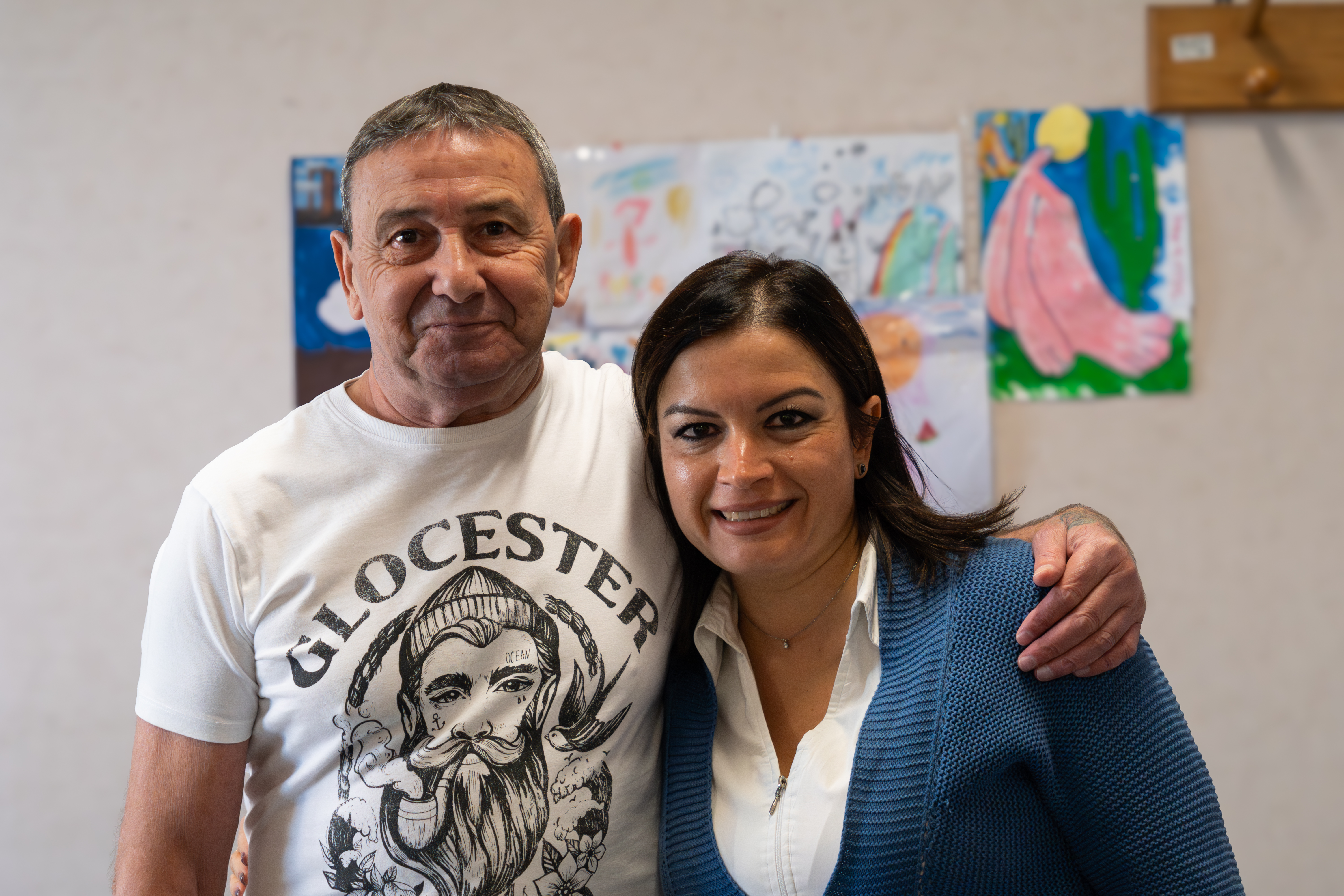 Mauro con la sua case manager Ambra