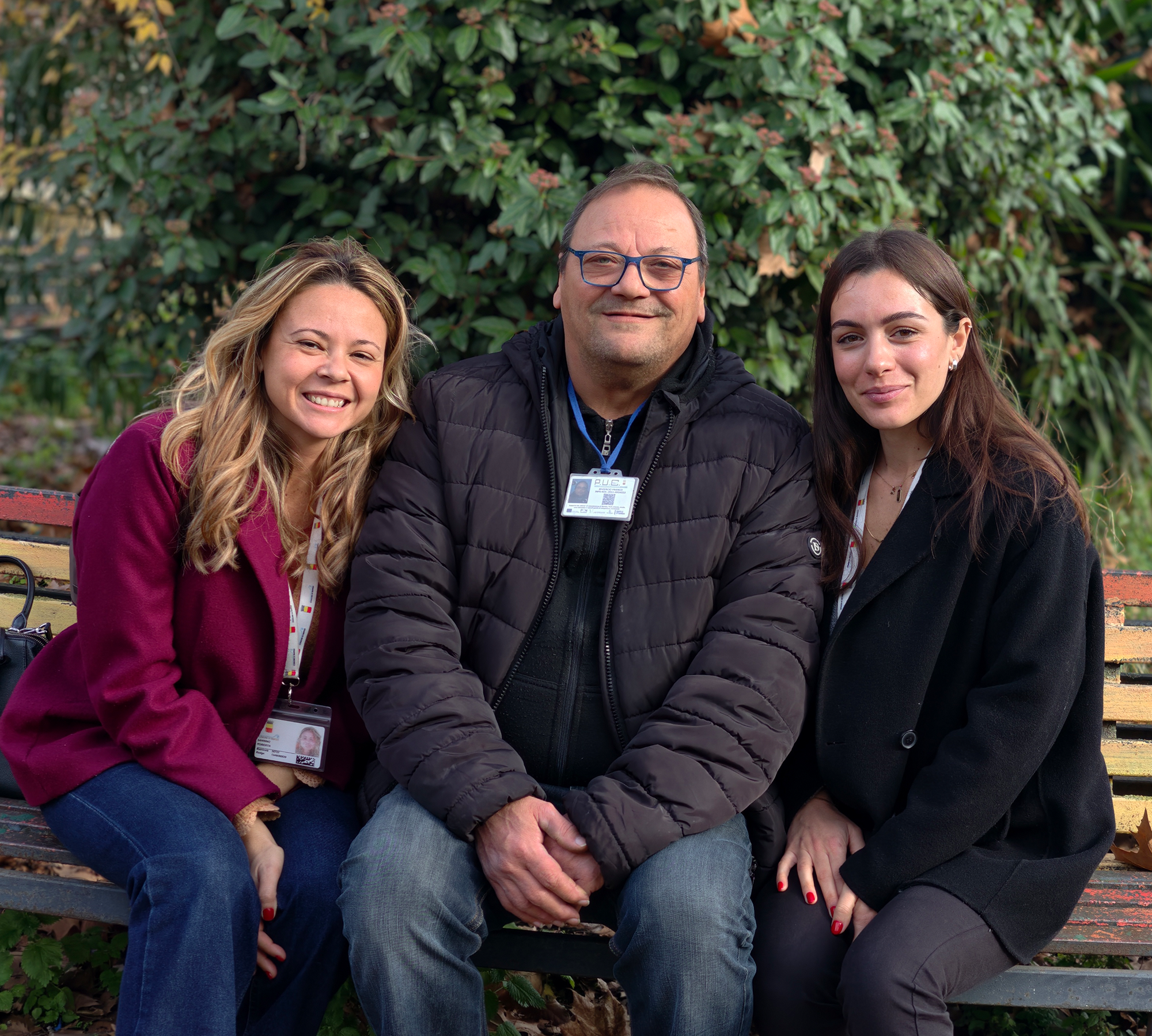 Franco con l’educatrice Giulia e l’assistente sociale Roberta