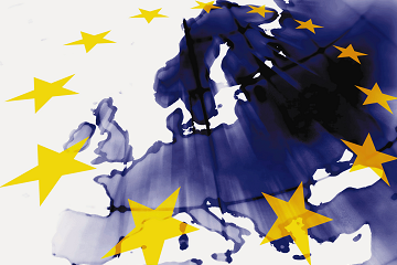 EU cartina con stelle