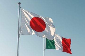 Bandiere Italia e Giappone